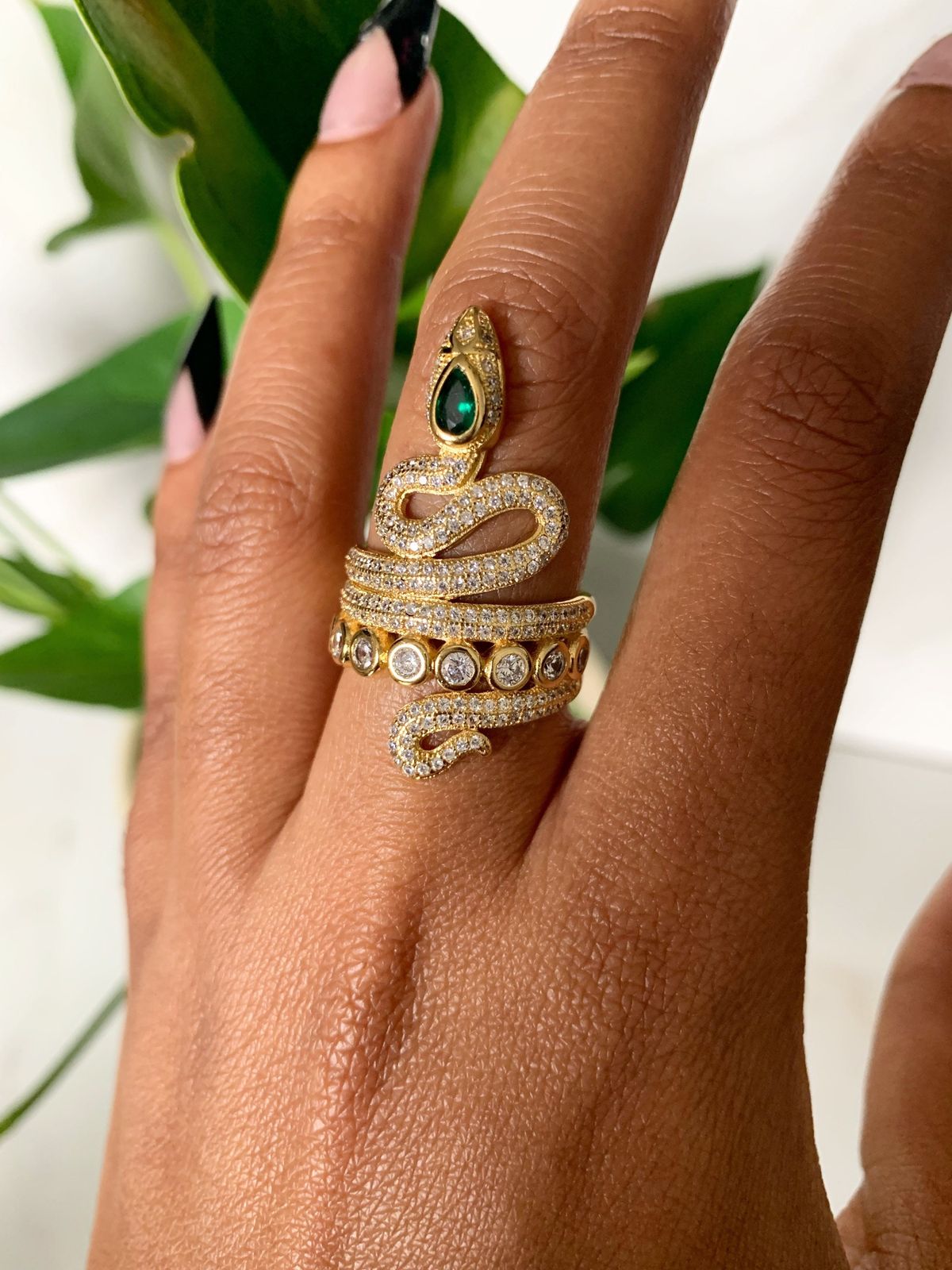 A serpent ring in solid gold