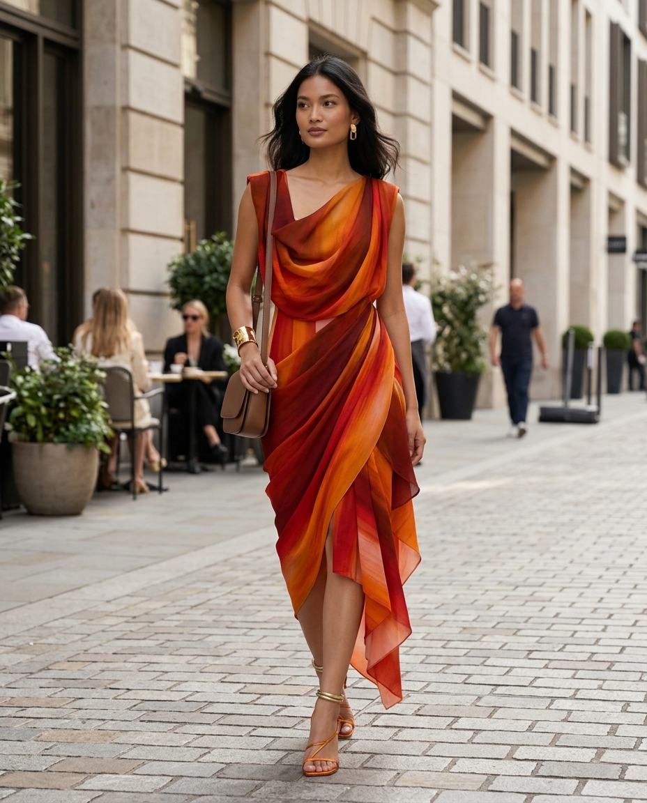 The look worn on a model in the street
